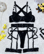 Cross-Strap Neckline Underwear with Steel Ring Pure Desire Sexy Set for Women