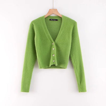 Cardigan Col V Manches Longues — Élégance Casual