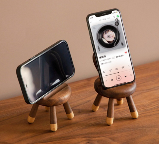 Porte-Téléphone Décoratif Bois — Cerf Stylisé Bureau