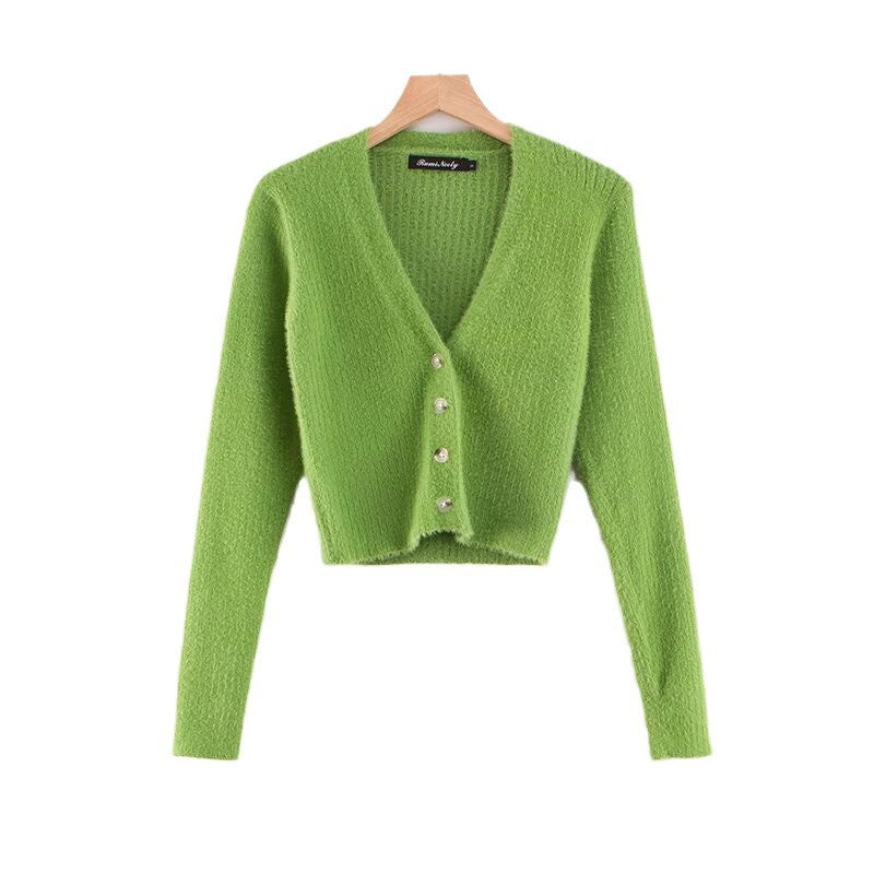 Cardigan Col V Manches Longues — Élégance Casual