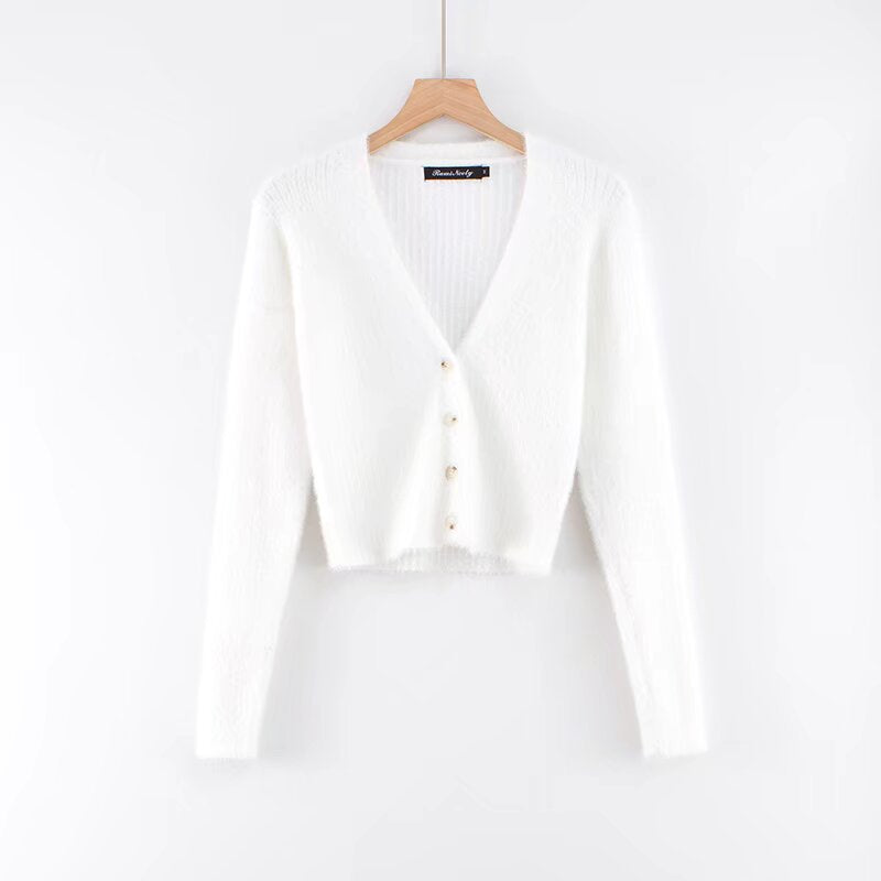 Cardigan Col V Manches Longues — Élégance Casual