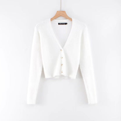 Cardigan Col V Manches Longues — Élégance Casual