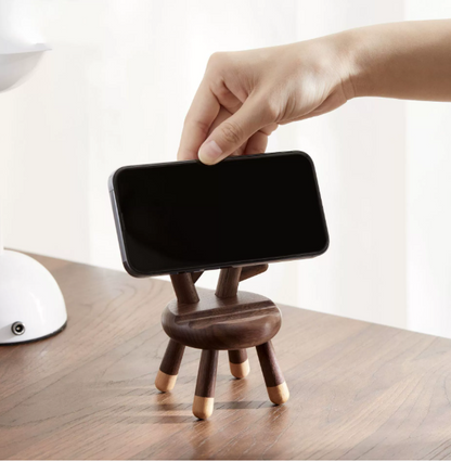 Porte-Téléphone Décoratif Bois — Cerf Stylisé Bureau