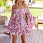 Robe Asymétrique Épaule Dénudée — Imprimé Floral