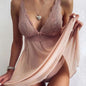 Ensemble lingerie trois pièces en dentelle transparente – Plusieurs couleurs